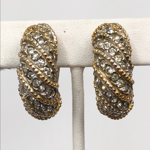 Vintage KJL Kenneth Jay Lane Rhinestone Earrings - Picture 3 of 7